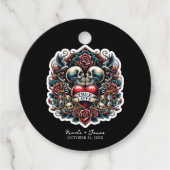 Ware Liefde Skelet Hart Tattoo Bruiloft Bedankjes Labels (Voorkant)