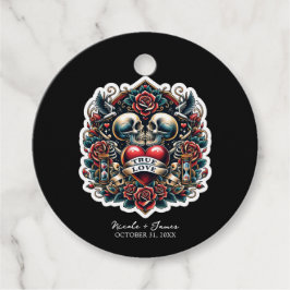 Ware Liefde Skelet Hart Tattoo Bruiloft Bedankjes Labels