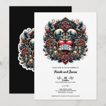 Ware Liefde Skelet Hart Tattoo Bruiloft