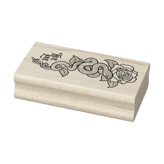 WARE LIEFDE Snake op Roos Rubberstempel (Stempel)