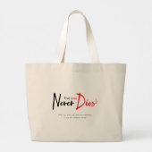 Ware liefde sterft nooit grote tote bag (Achterkant)