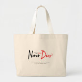 Ware liefde sterft nooit grote tote bag (Voorkant)