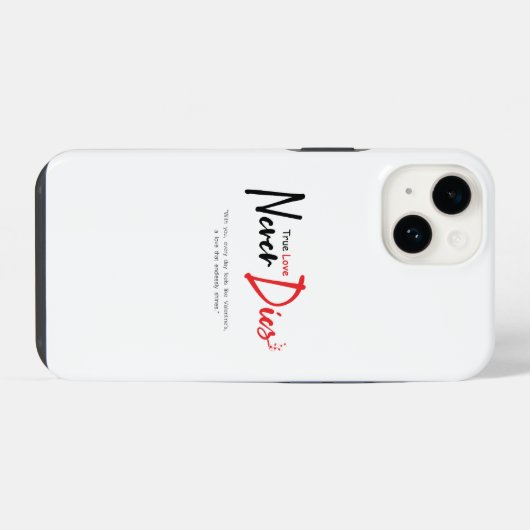 Ware liefde sterft nooit iPhone hoesje (Achterkant horizontaal)