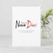 Ware liefde sterft nooit kaart (Staand voorkant)