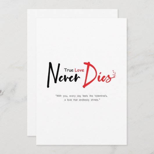 Ware liefde sterft nooit kaart (Voorkant / Achterkant)