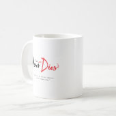 Ware liefde sterft nooit koffiemok (Voorkant links)