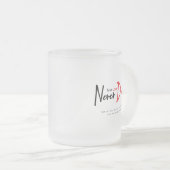 Ware liefde sterft nooit matglas koffiemok (Voorkant rechts)