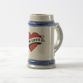Ware Liefde Tattoo Hart | Klassiek Romance ontwerp Bierpul (Voorkant rechts)