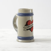 Ware Liefde Tattoo Hart | Klassiek Romance ontwerp Bierpul (Voorkant links)