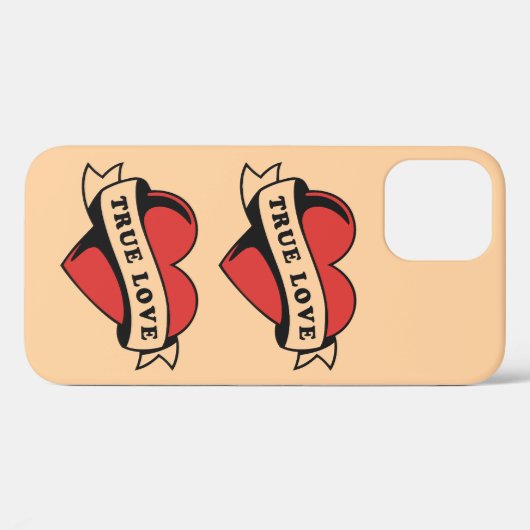 Ware Liefde Tattoo Hart | Klassiek Romance ontwerp Case-Mate iPhone Case (Achterkant (horizontaal))