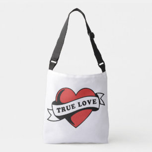 Ware Liefde Tattoo Hart   Klassiek Romance ontwerp Crossbody Tas
