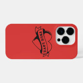 Ware Liefde Tattoo Hart | Klassiek Romance ontwerp iPhone Hoesje (Achterkant horizontaal)