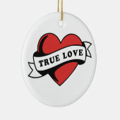 Ware Liefde Tattoo Hart | Klassiek Romance ontwerp Keramisch Ornament (Rechts)
