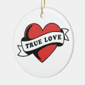 Ware Liefde Tattoo Hart | Klassiek Romance ontwerp Keramisch Ornament (Links)