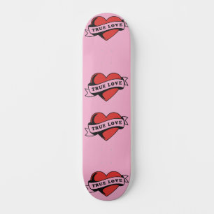Ware Liefde Tattoo Hart Klassiek Romance ontwerp Persoonlijk Skateboard