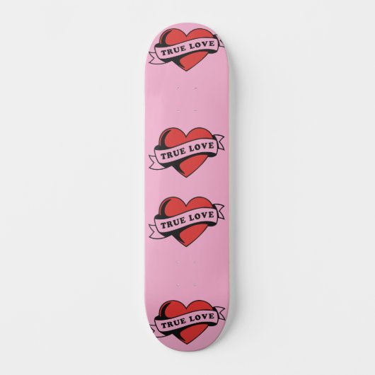 Ware Liefde Tattoo Hart | Klassiek Romance ontwerp Persoonlijk Skateboard (Voorkant)