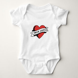 Ware Liefde Tattoo Hart Klassiek Romance ontwerp Romper