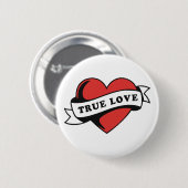 Ware Liefde Tattoo Hart | Klassiek Romance ontwerp Ronde Button 5,7 Cm (Voorkant /achterkant)