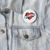 Ware Liefde Tattoo Hart | Klassiek Romance ontwerp Ronde Button 5,7 Cm (In situ)