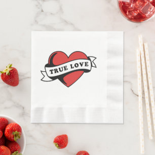 Ware Liefde Tattoo Hart Klassiek Romance ontwerp Servet