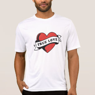 Ware Liefde Tattoo Hart Klassiek Romance ontwerp T-shirt