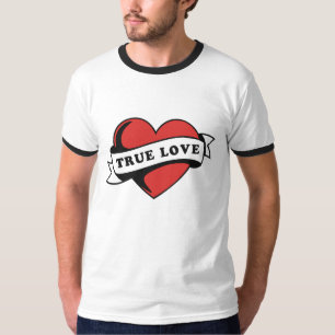 Ware Liefde Tattoo Hart   Klassiek Romance ontwerp T-shirt