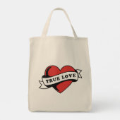 Ware Liefde Tattoo Hart | Klassiek Romance ontwerp Tote Bag (Achterkant)