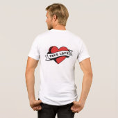 Ware Liefde Tattoo Hart | Klassiek Romance ontwerp Tri-Blend Shirt (Achterkant volledig)