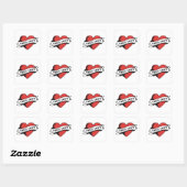 Ware Liefde Tattoo Hart | Klassiek Romance ontwerp Vierkante Sticker (Vel)