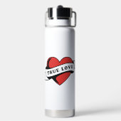 Ware Liefde Tattoo Hart | Klassiek Romance ontwerp Waterfles (Achterkant)