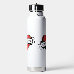 Ware Liefde Tattoo Hart Klassiek Romance ontwerp Waterfles