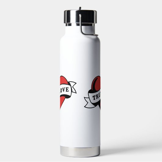 Ware Liefde Tattoo Hart | Klassiek Romance ontwerp Waterfles (Links)