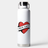 Ware Liefde Tattoo Hart | Klassiek Romance ontwerp Waterfles (Achterkant)