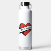 Ware Liefde Tattoo Hart | Klassiek Romance ontwerp Waterfles (Voorkant)