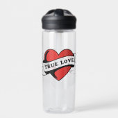 Ware Liefde Tattoo Hart | Klassiek Romance ontwerp Waterfles (Voorkant)