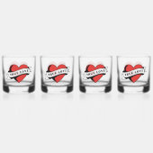 Ware Liefde Tattoo Hart | Klassiek Romance ontwerp Whisky Glas (Achterkant)
