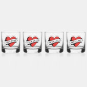 Ware Liefde Tattoo Hart | Klassiek Romance ontwerp Whisky Glas (Voorkant)