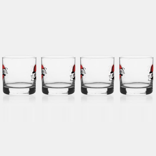 Ware Liefde Tattoo Hart | Klassiek Romance ontwerp Whisky Glas (Links)
