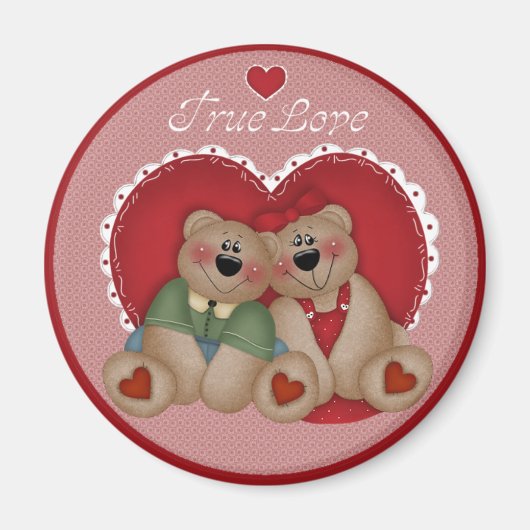 Ware Liefde Teddy Bears Valentijnsdag Magnet (Voorkant)