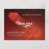 Ware liefde, twee harten, behalve het date Briefka Uitnodiging Briefkaart (Voorkant)