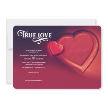 Ware Liefde, Twee Harten, Rood Trouwkaart Uitnodig