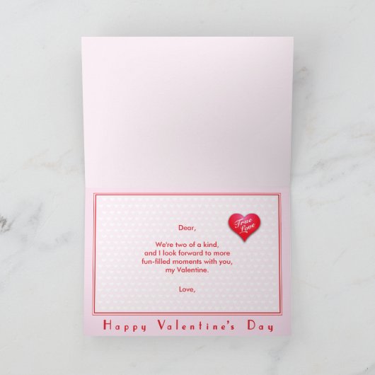 Ware Liefde Valentijnsdag Kleurrijke Harten Kaart (Binnen)