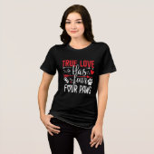 Ware liefde vier poten Tri-Blend shirt (Voorkant volledig)