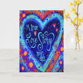 Ware liefdesverhalen eindigen nooit Quote Valentij Kaart (Gele Bloem)