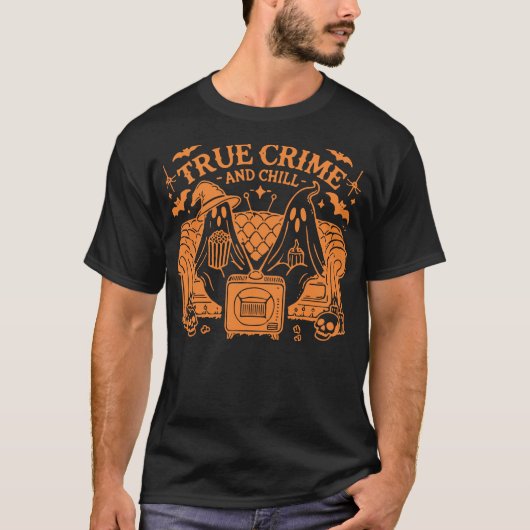 Ware Misdaad En Ontspan Schrikkelende Halloween Fi T-shirt (Voorkant)