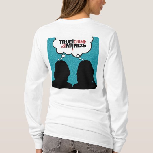 Ware misdaad op onze lange hoes, wit t-shirt (Achterkant)