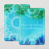 Ware Natuur Wet van Attractie Blauwe Waterverf Kaa Kaart (Voorkant / Achterkant)