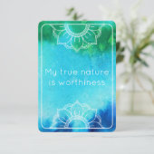 Ware Natuur Wet van Attractie Blauwe Waterverf Kaa Kaart (Staand voorkant)