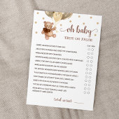 Ware of onware feiten Baby shower partij spel Kaar Kaart