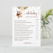 Ware of onware feiten Baby shower partij spel Kaar Kaart (Staand voorkant)